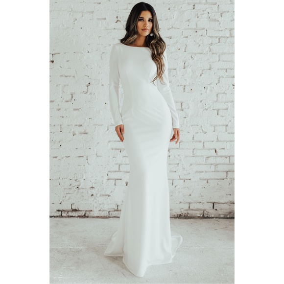 Noel and Jean by Katie May Wasson Draped Back Gown - Picture 5 of 12